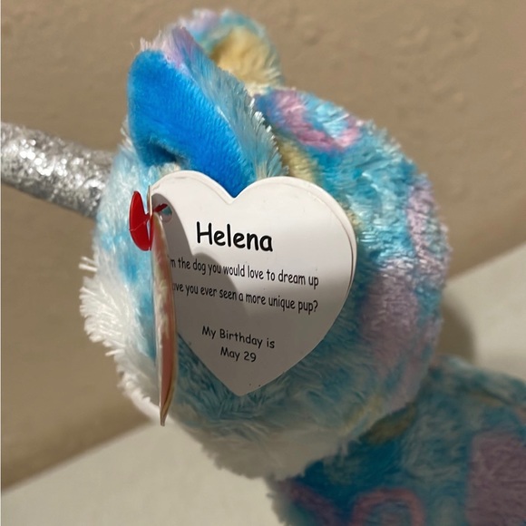 Ty Beanie Boo Helena The Unicorn Husky Dog 6” Plush Stuffed Animal Toy - Picture 4 of 4